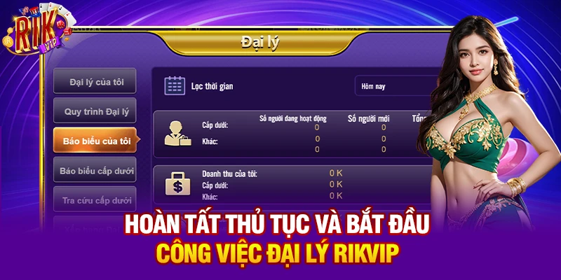 Hoàn tất thủ tục và bắt đầu công việc đại lý Rikvip