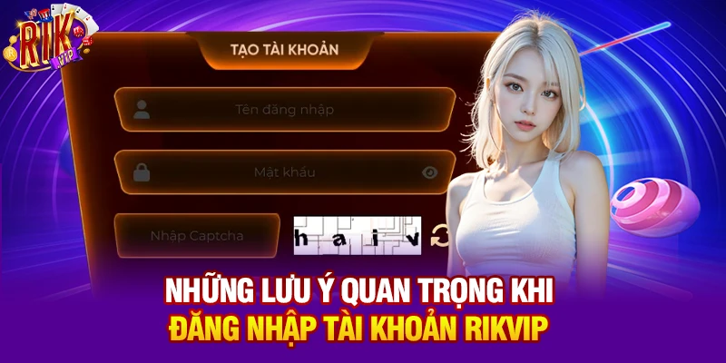 Những lưu ý quan trọng khi đăng nhập tài khoản Rikvip